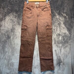 Flying Monkey High Rise Cargo Pants Youth 14 Brown Straight Leg BYK1046R Utility